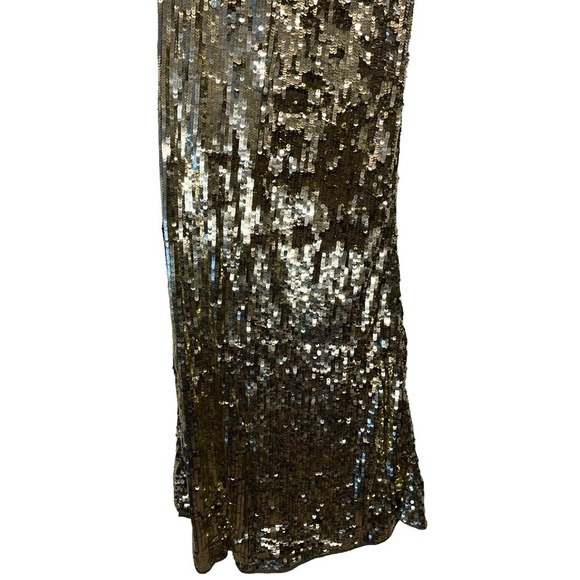 MAC DUGGAL 93540 dress gold 6 sequin one shoulder formal gown maxi wedding prom - Picture 11 of 16